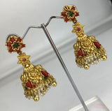 Nakshi Work with Coral Beads Earrings