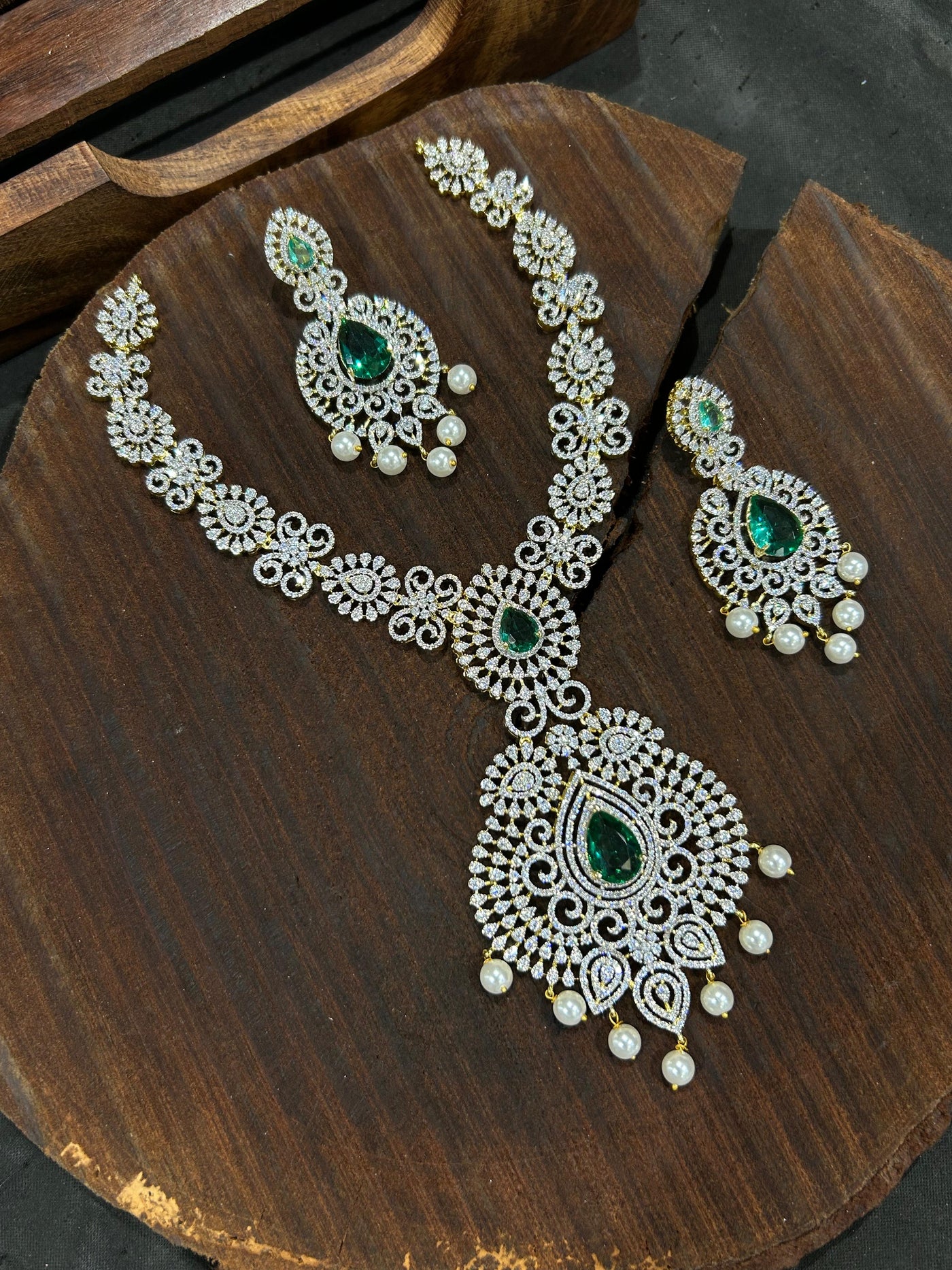 American Diamond Stones Bridal Necklace