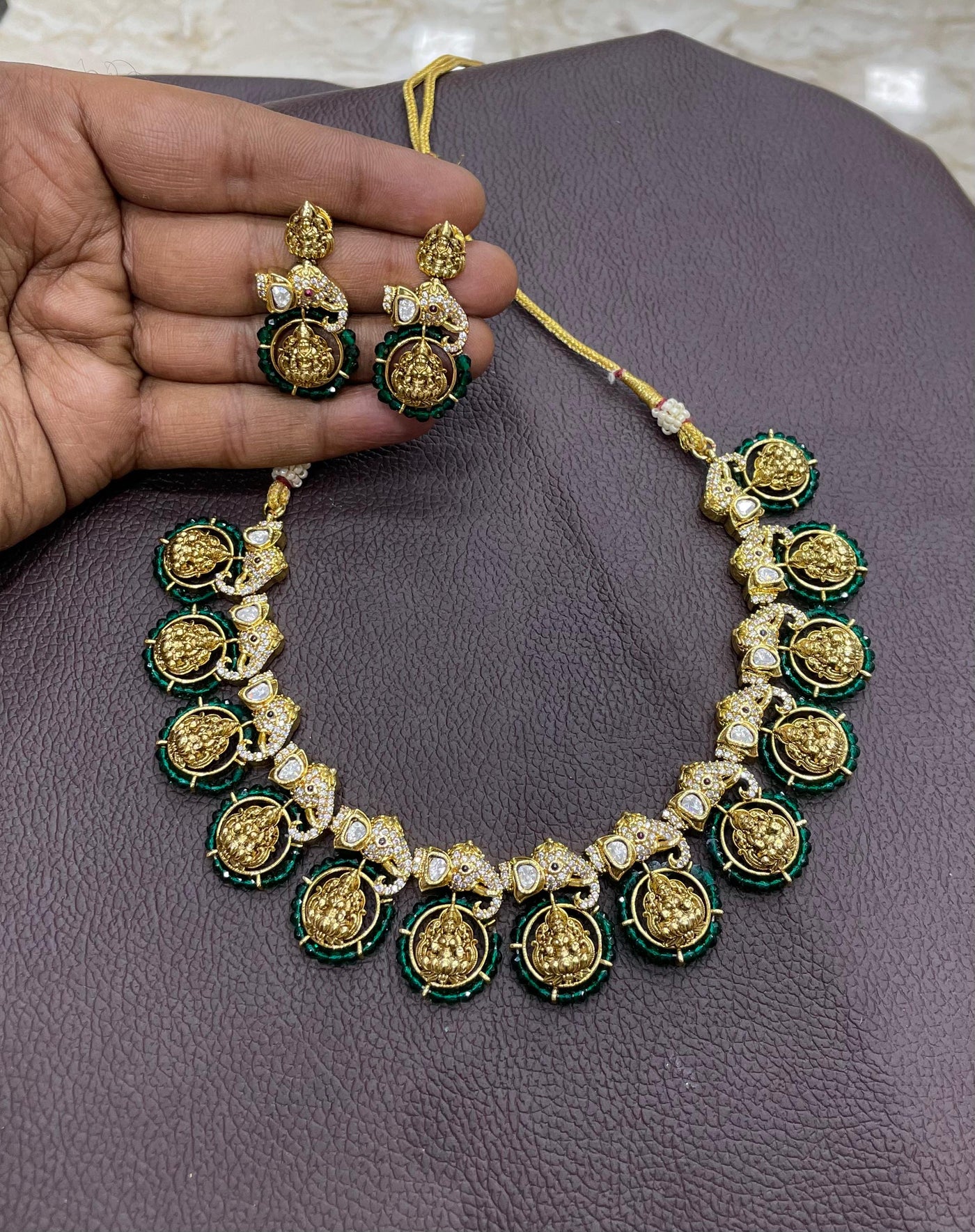 Nakshi Work with AD Stones Necklace