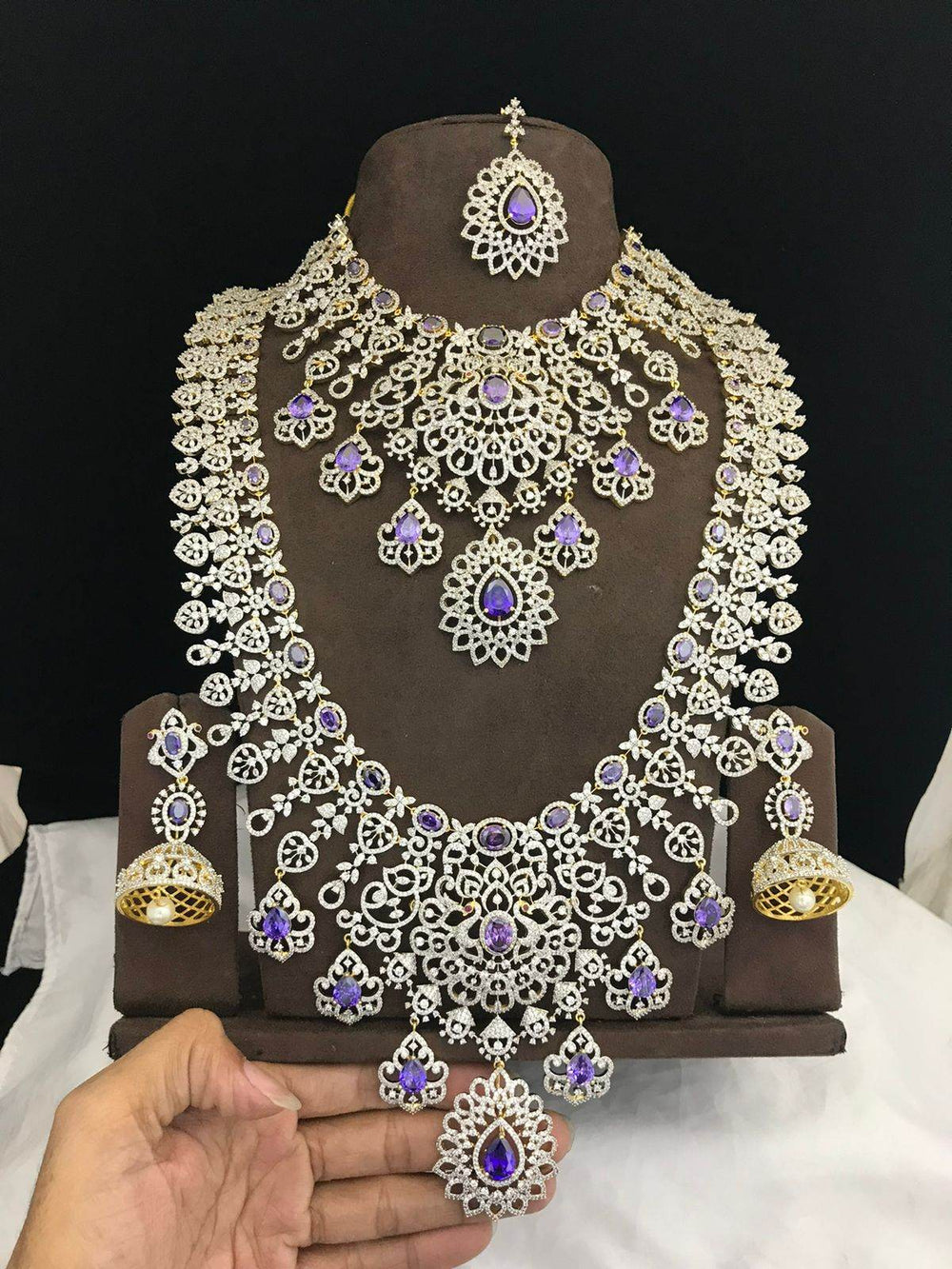 American Diamond Stones Bridal Set - Nakshatra Jewels
