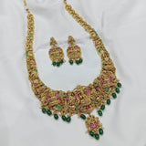Nakshi work with Jadau Kundan & AD Stones Haram - Nakshatra Jewels