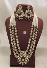 Victorian Polish AD & Moissanite Stones Bridal Layer Haram - Nakshatra Jewels