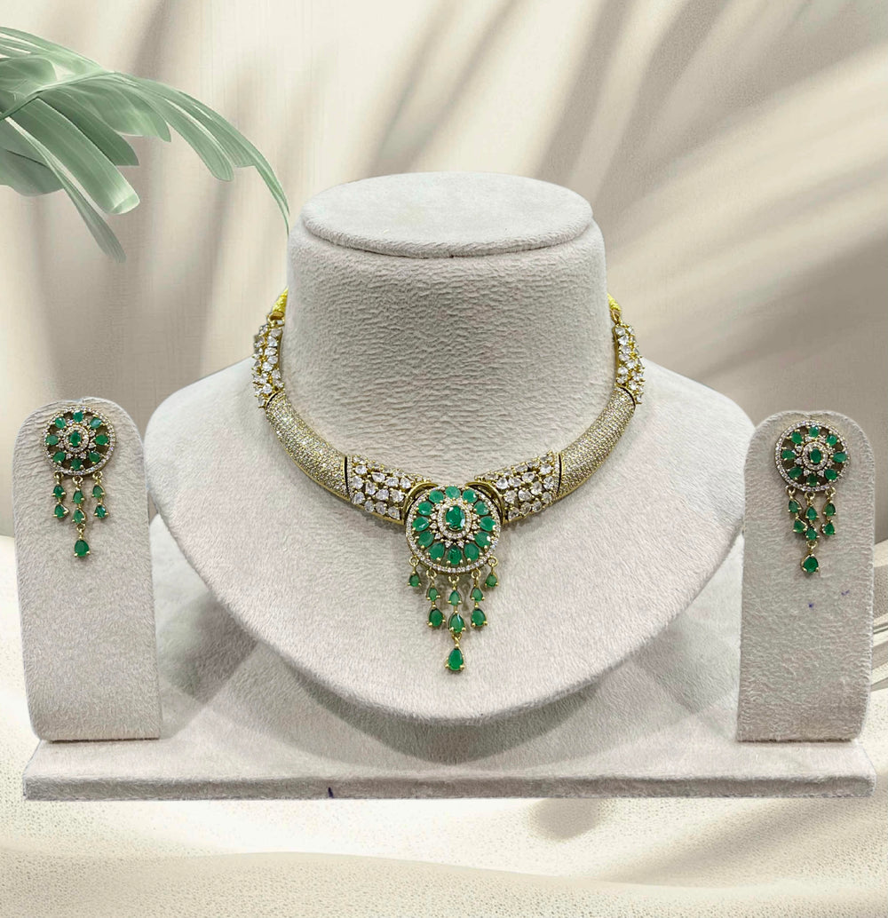 Victorian Polish AD Stones Necklace