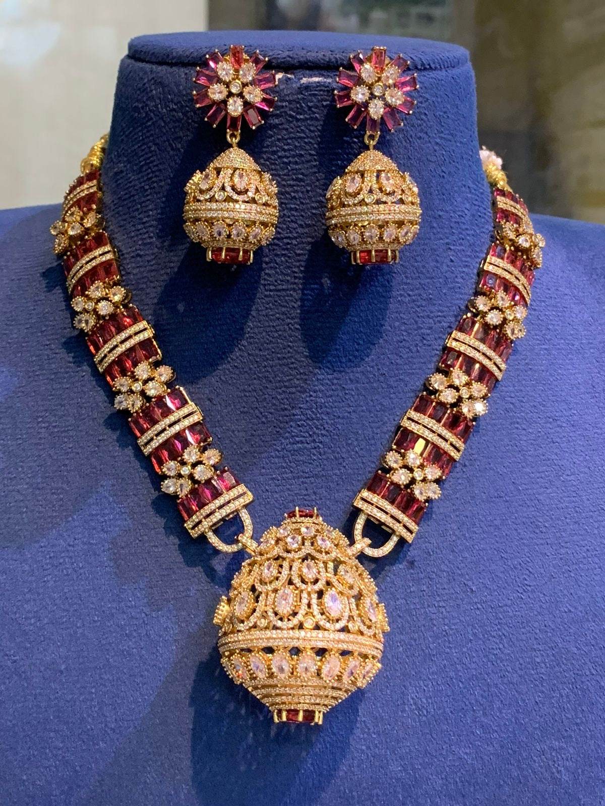 Victorian Polish with AD Stones Bridal Necklace