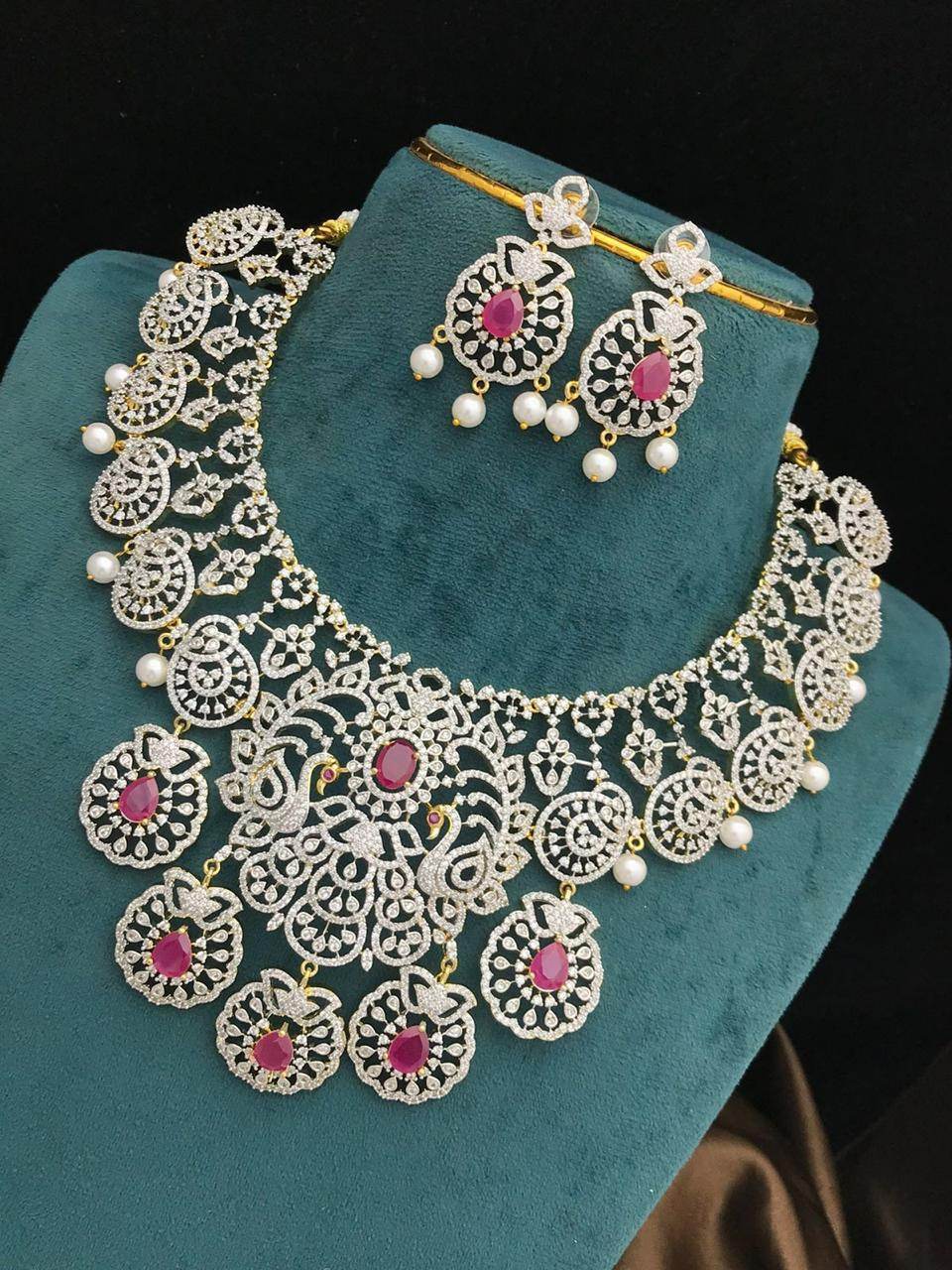 American Diamond Stones Bridal Necklace