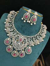 American Diamond Stones Bridal Necklace - Nakshatra Jewels
