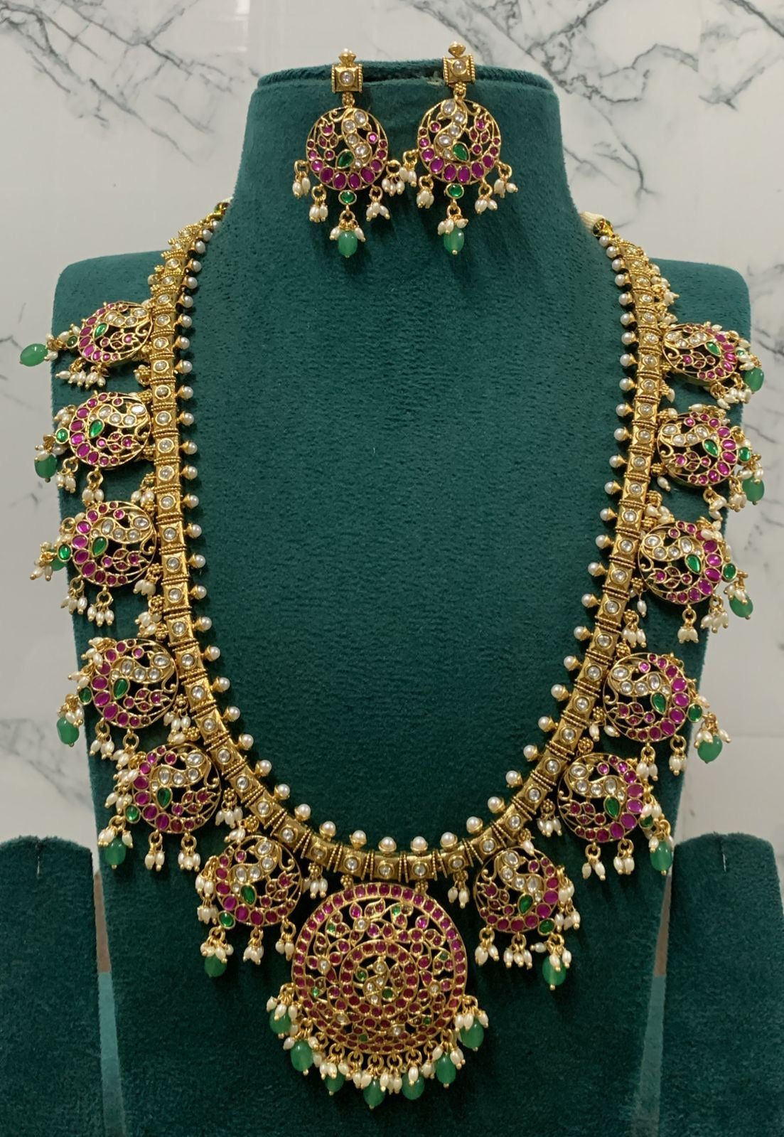 Nakshi Work with Kundan & AD Stones Bridal Haram