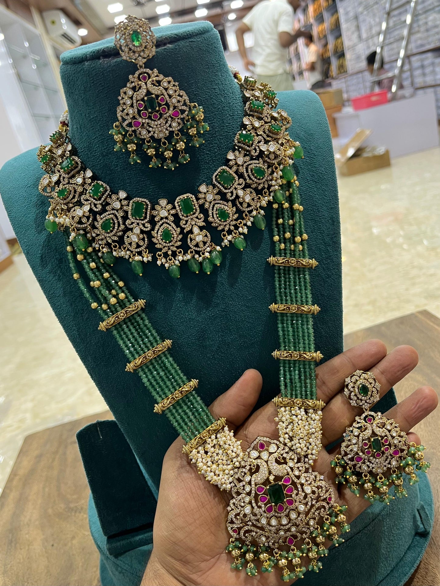 Victorian Polish with Moissanite Stones Bridal Combo