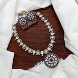Victorian Polish with Moissanite Stones Bridal Necklace - Nakshatra Jewels