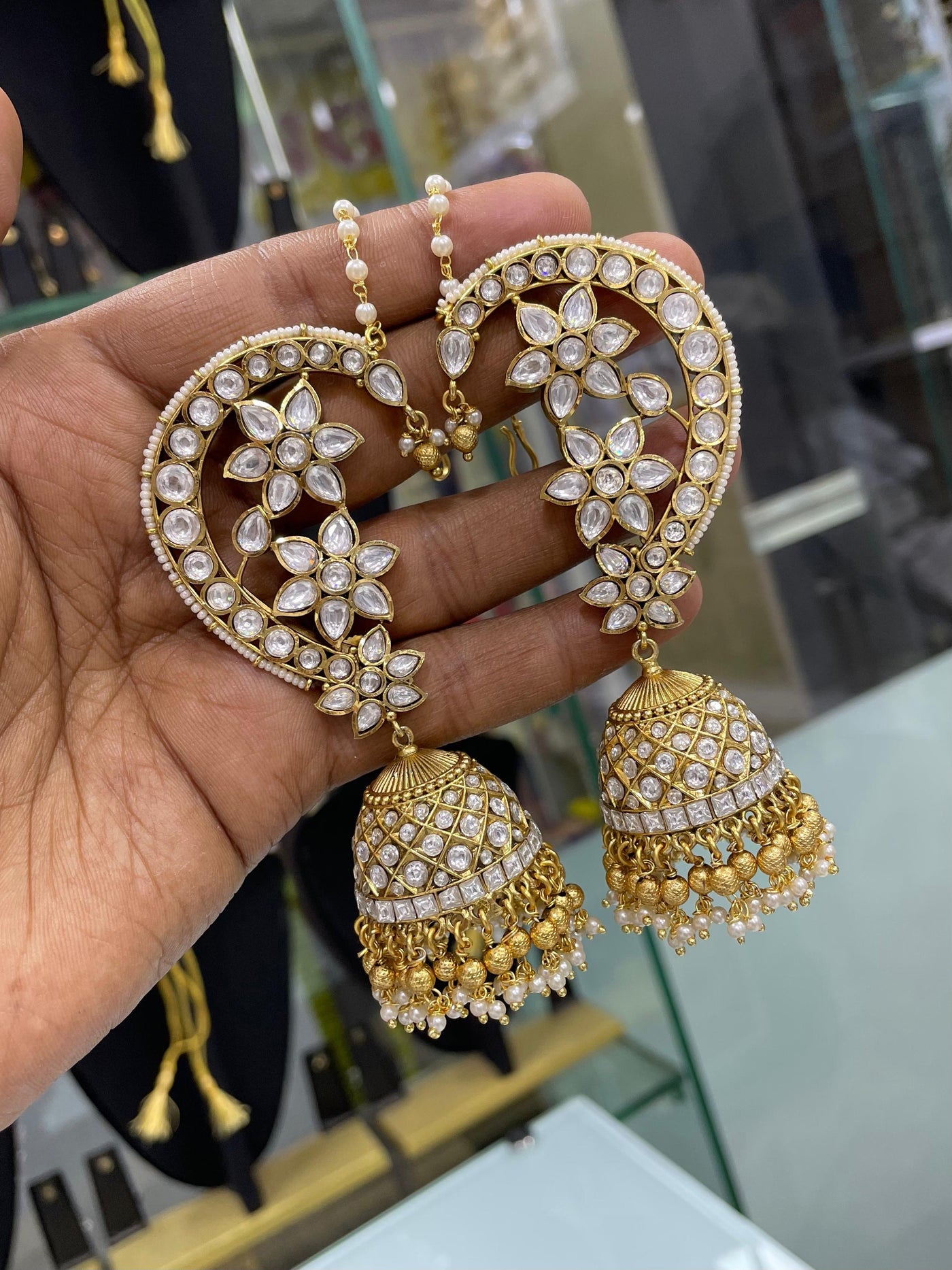 Jaadu Kundan Stones Bridal Earcuffs