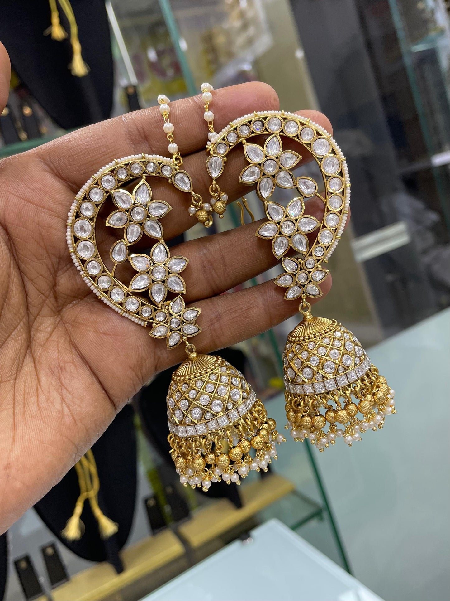 Jaadu Kundan Stones Bridal Earcuffs