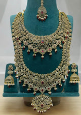 Victorian Polish with AD Stones Bridal Combo - Nakshatra Jewels