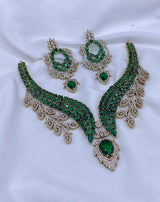 Victorian Polish AD Stones Bridal Neck Set