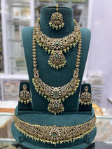 Victorian Polish AD Stones Bridal Set - Nakshatra Jewels