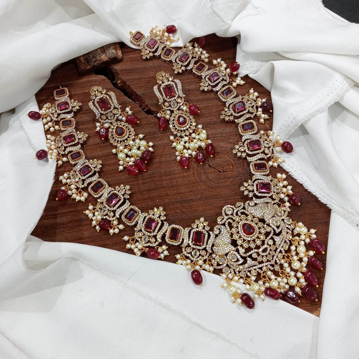 Victorian Polish with AD Stones Bridal Haram