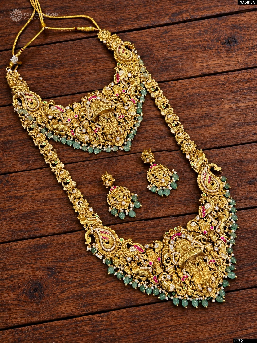 Nakshi Work with Kundan Stones Bridal Combo Set