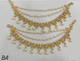Premium Matt with Kempu Stones Ear Chains - Nakshatra Jewels