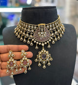 Victorian Polish AD Stones Bridal Choker