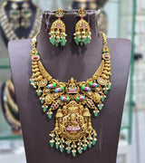 Nakshi Work with AD Stones Bridal Necklace