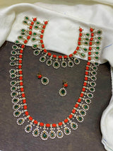 Victorian Polish with AD & Coral Beads Combo Set - Nakshatra Jewels