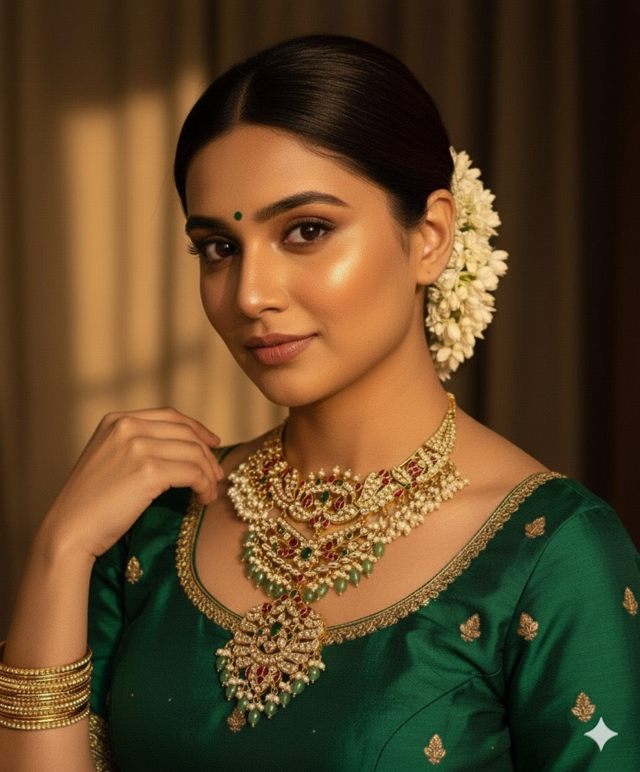 Jaadu Kundan Stones Bridal Necklace