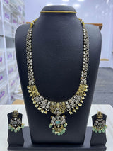 Victorian Polish with AD Stones and Nakshi work Haram - Nakshatra Jewels