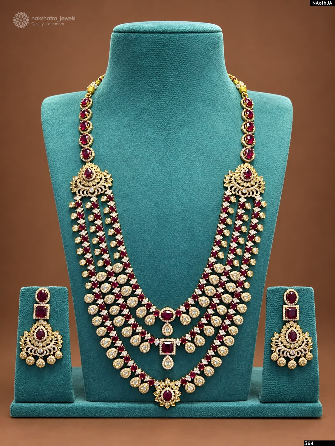 Victorian Polish AD Stones Bridal Layer Haram