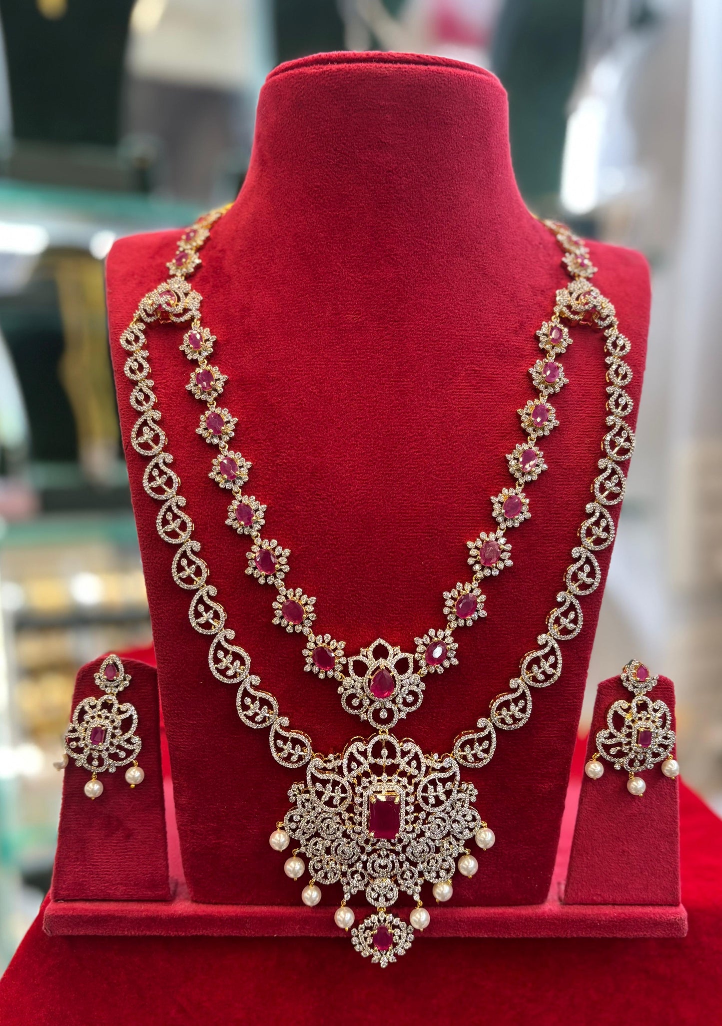 American Diamond Stones Bridal Layer Haram