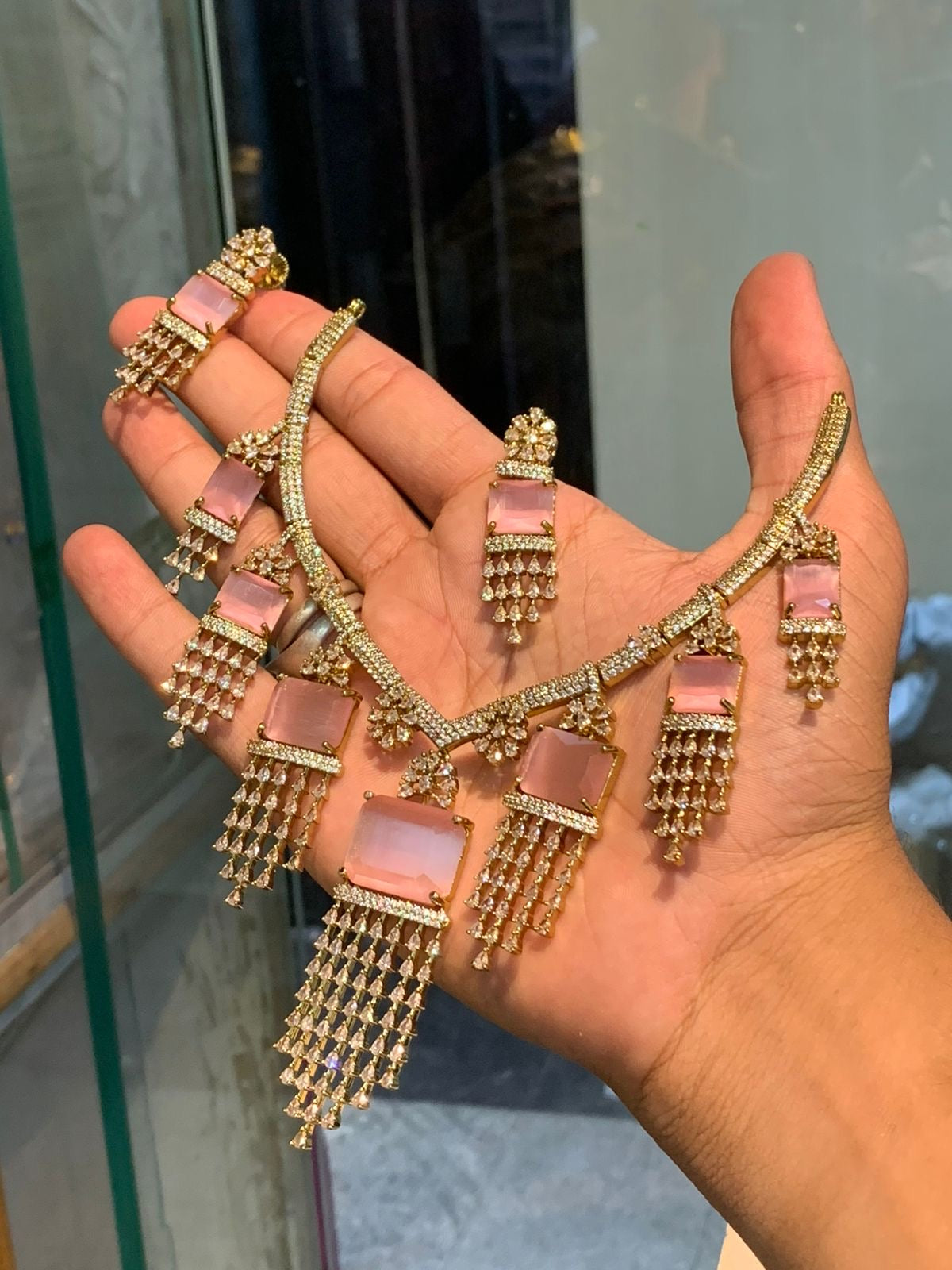 Victorian Polish with AD Stones Bridal Necklace