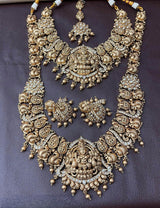 Nakshi Work with Kempu Stones Bridal Combo Set - Nakshatra Jewels