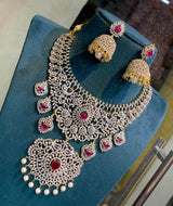 American Diamond Stones Bridal Necklace - Nakshatra Jewels