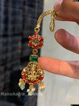 Nakshi work with Coral Beads Tikka - Nakshatra Jewels