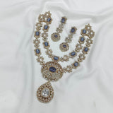 Victorian Polish with Moissanite & AD Stones Bridal Necklace - Nakshatra Jewels