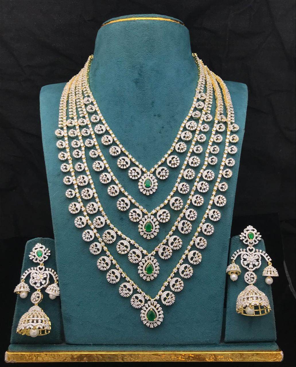 American Diamond Stone Bridal Layer Haram