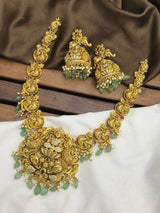 Nakshi Work with AD Stones Bridal Necklace - Nakshatra Jewels
