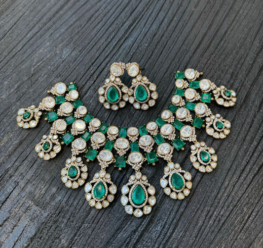 Mossianite and AD Stones Bridal Necklace