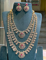 American Diamond Stone Bridal Layer Haram - Nakshatra Jewels