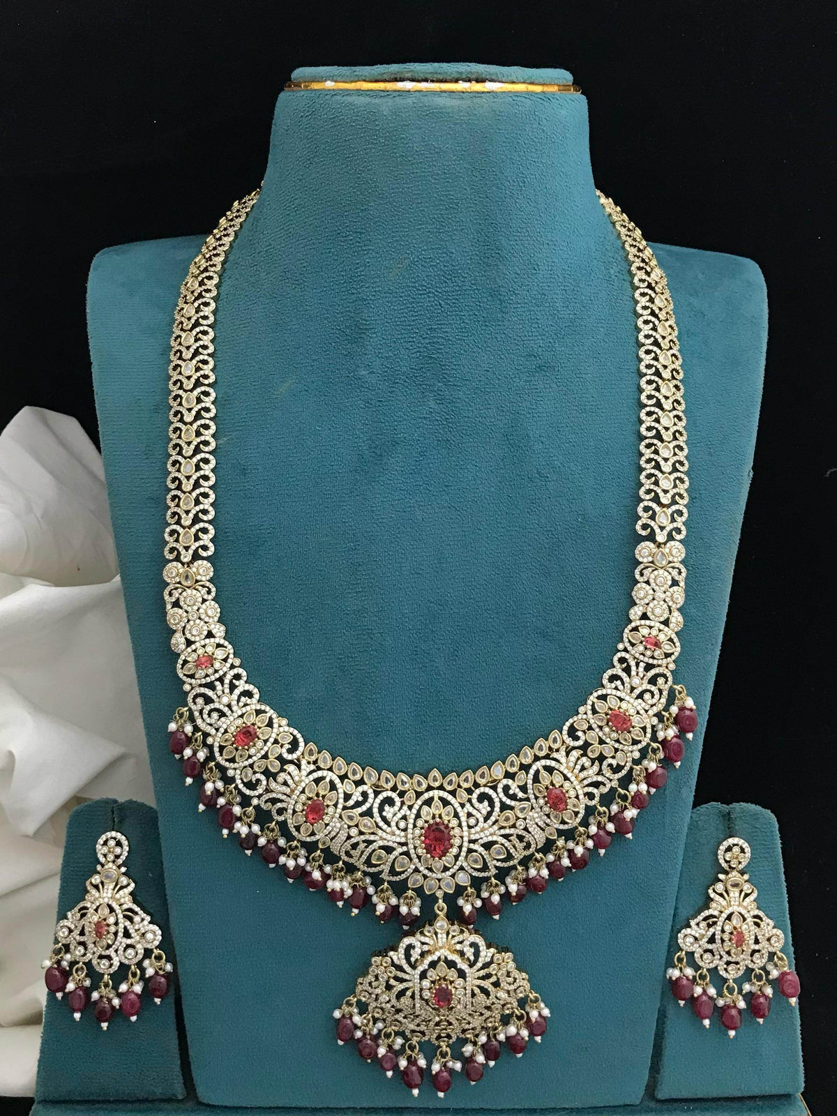 Victorian Polish with AD Stones Bridal Haram