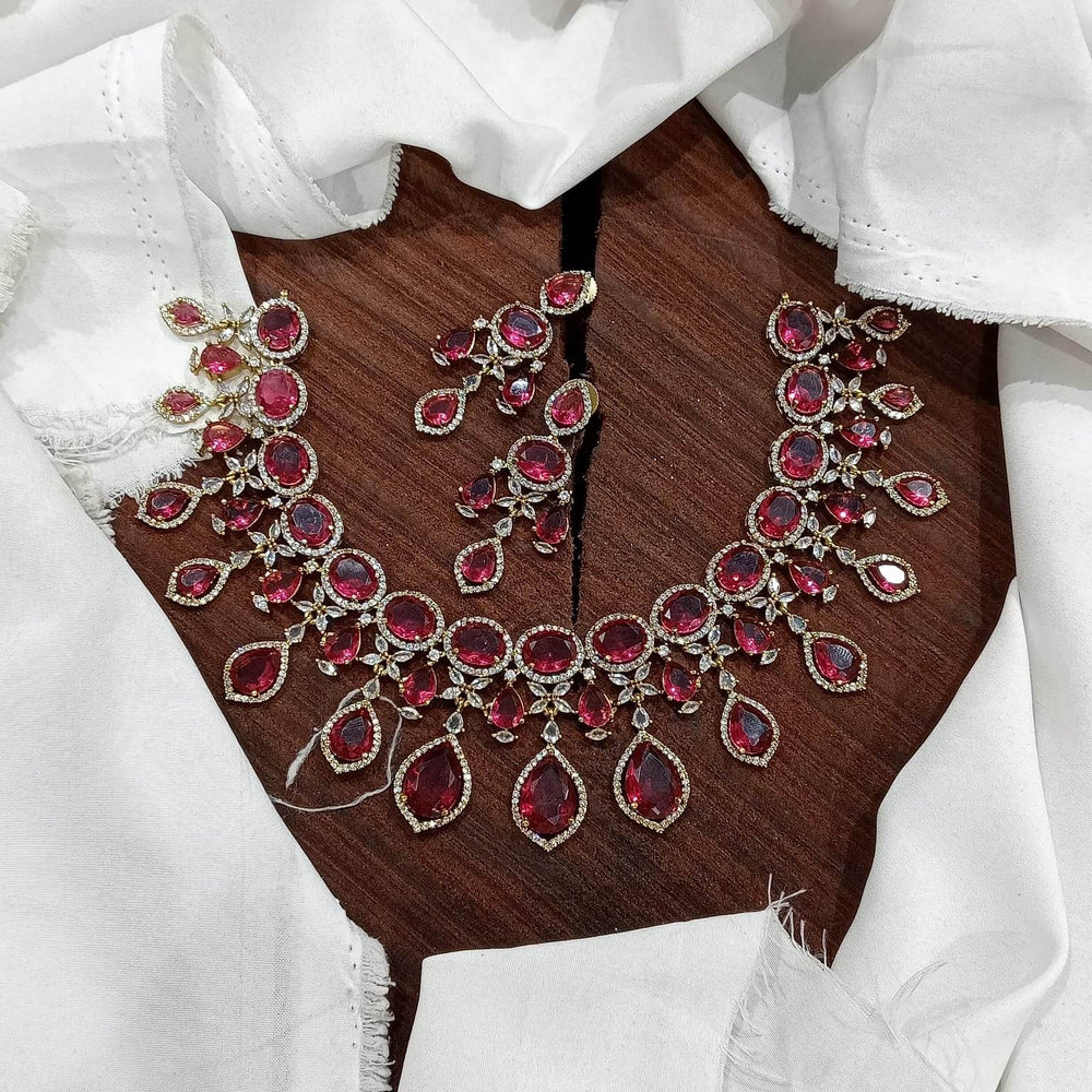 Victorian Polish with AD Stones Necklace - Nakshatra Jewels