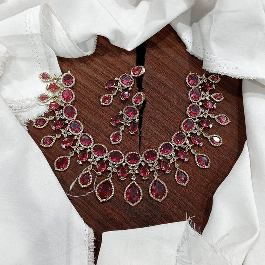 Victorian Polish with AD Stones Necklace - Nakshatra Jewels