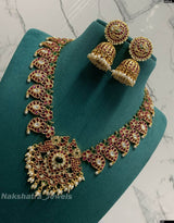 Nagasi work with Kempu Stones Bridal Necklace - Nakshatra Jewels