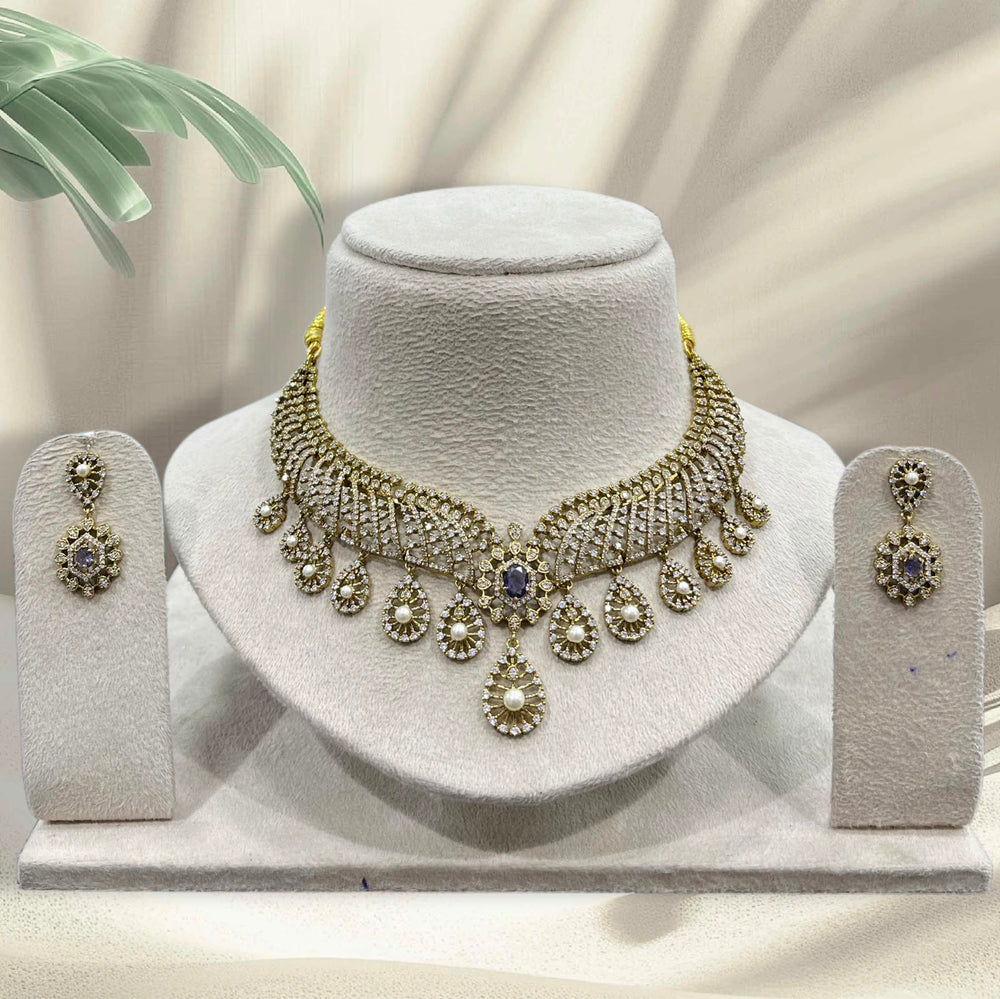 Victorian Polish AD Stones Necklace
