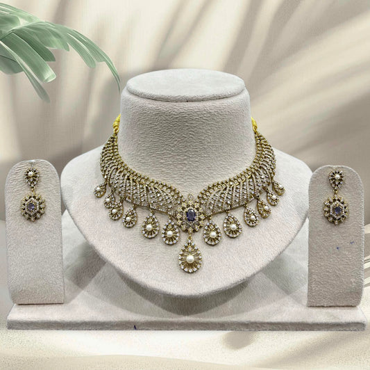 Victorian Polish AD Stones Necklace