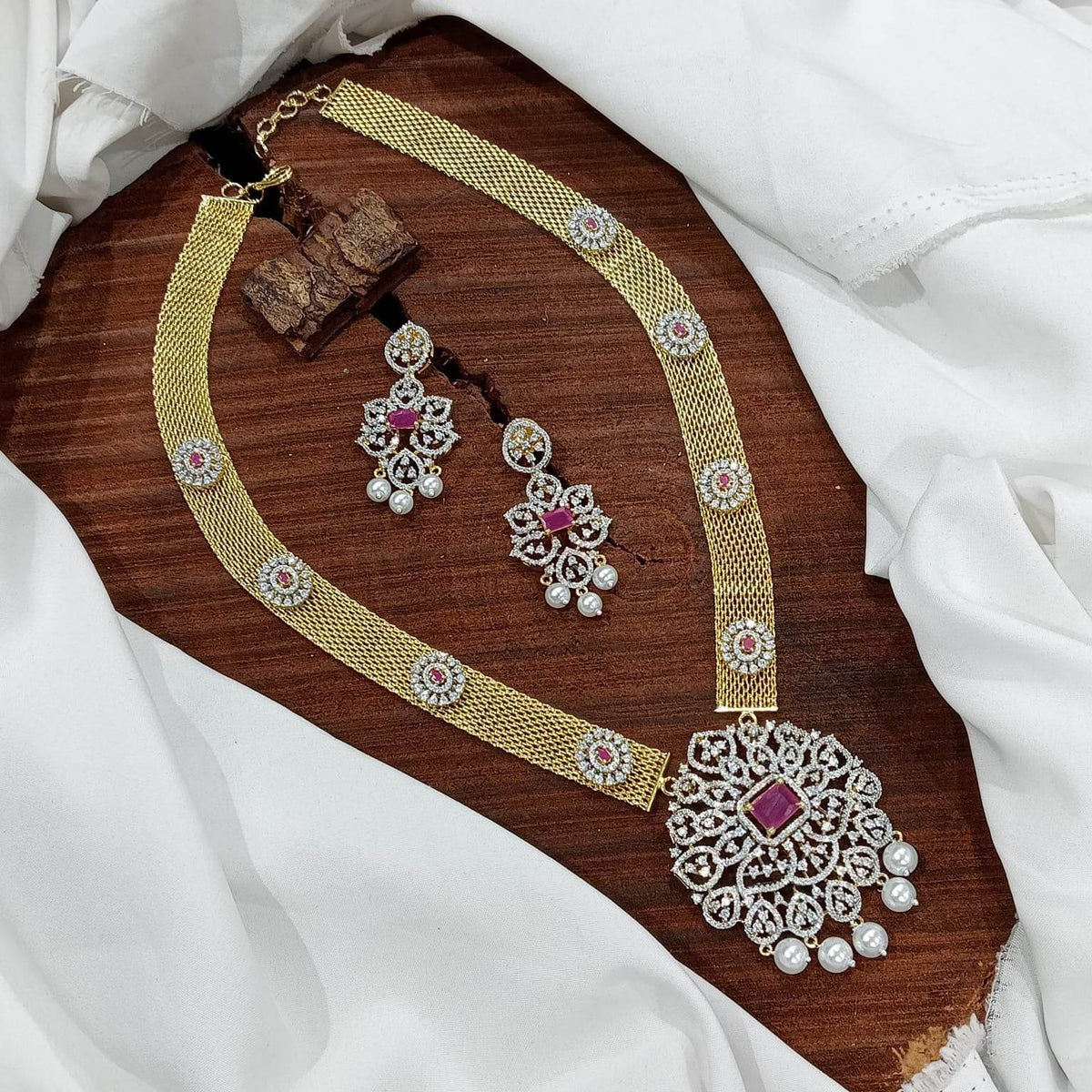 American Diamond Stones Pendent Haram