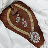 American Diamond Stones Pendent Haram - Nakshatra Jewels
