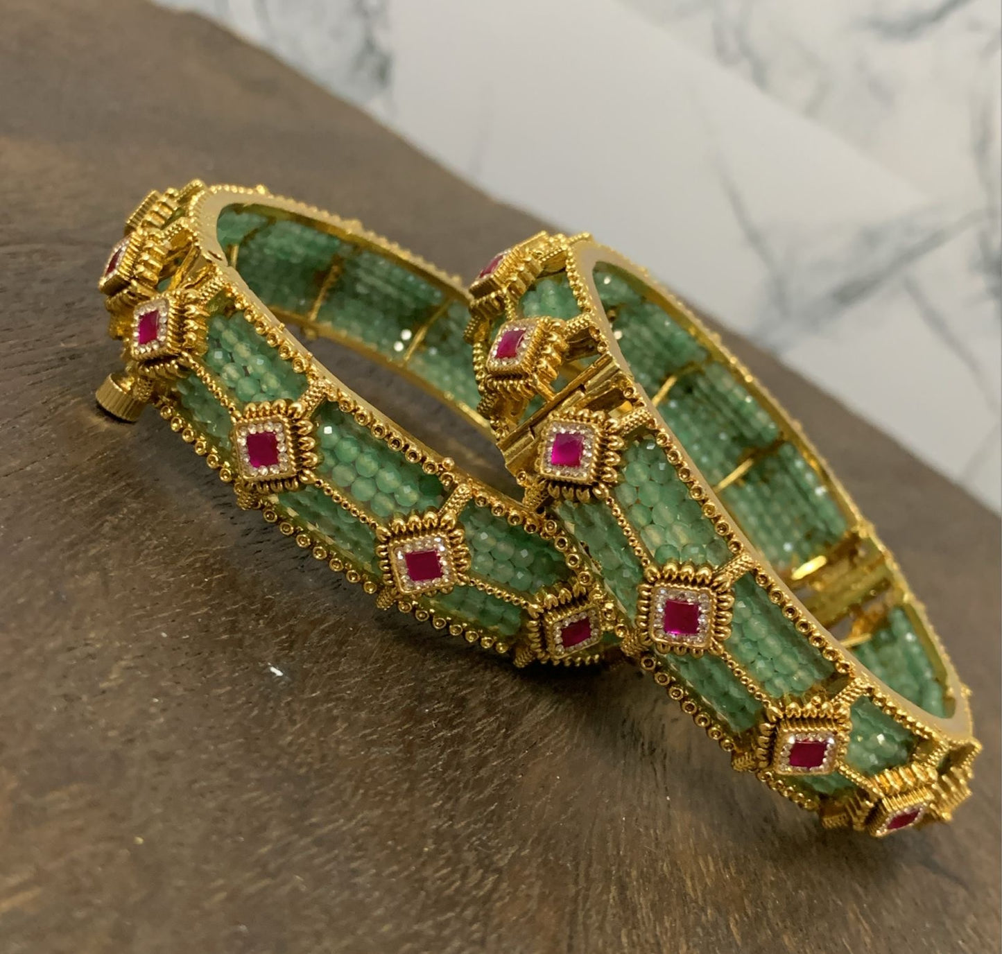 Kundan Stone Bangles (Openable)