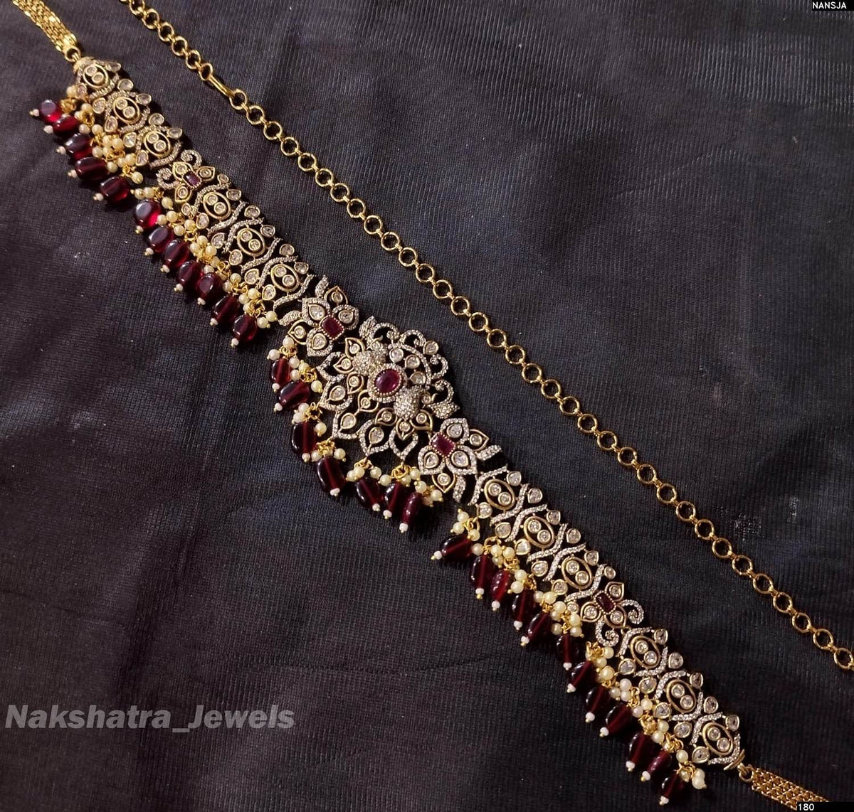 Victorian Polish AD Stones Hip Chain