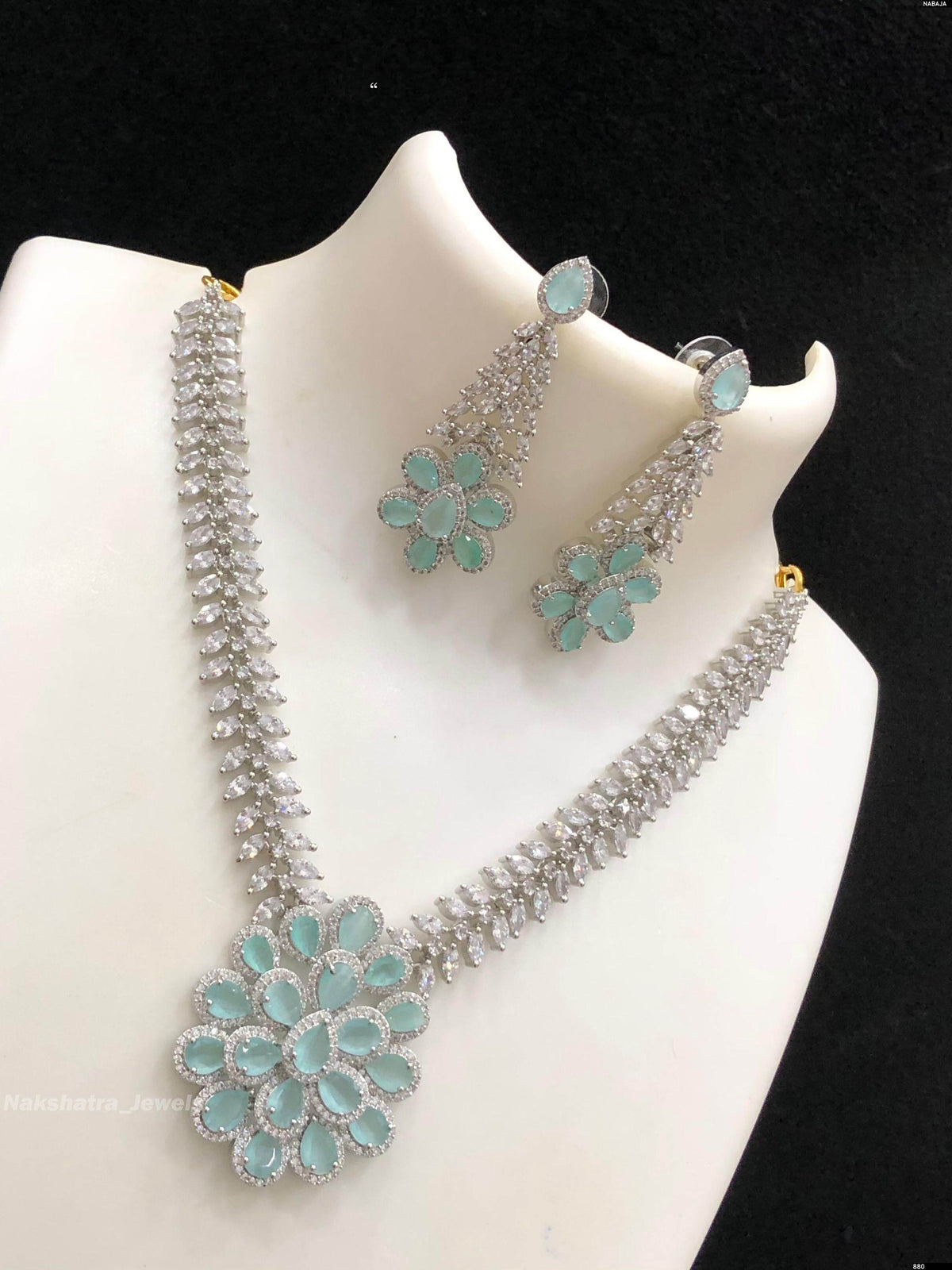AD Stones Necklace (Silver Polish)