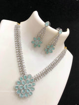 AD Stones Necklace (Silver Polish) - Nakshatra Jewels