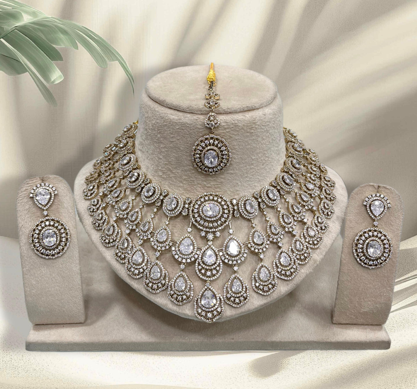 Victorian Polish with AD Stones Necklace